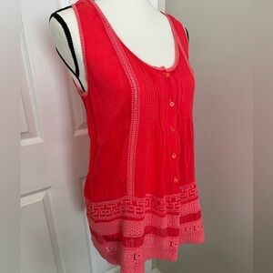Johnny Was Coral Sleeveless Blouse